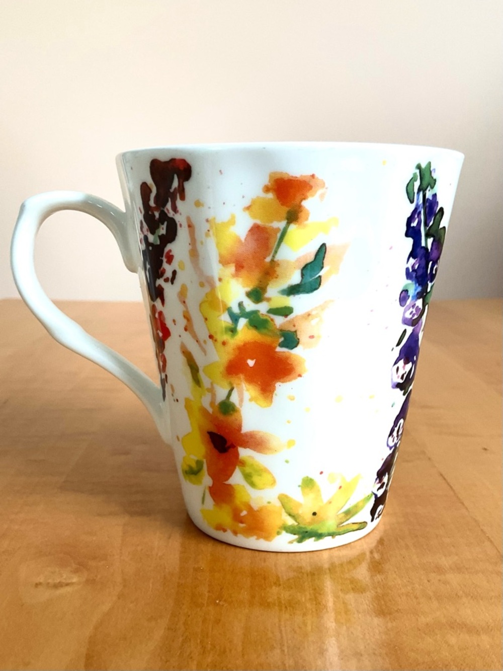 Rose of England Bone China Floral Mug Hollyhock Foxglove Gift